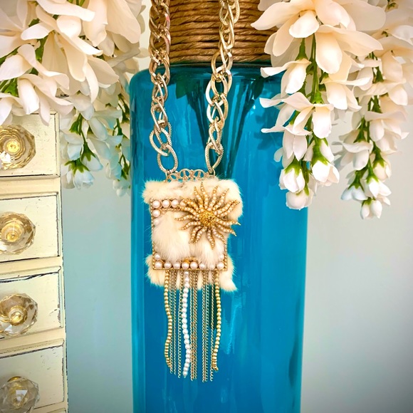 Stunning OOAK Designer Necklace Upcycled Materials - Picture 1 of 8